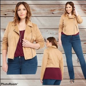 TORRID FAUX SUEDE MOTO JACKET